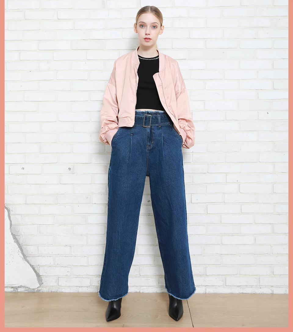 Осенне-зимние женские джинсовые брюки с высокой талией, длинные прямые удобные поясные брюки из хлопка, женские джинсы