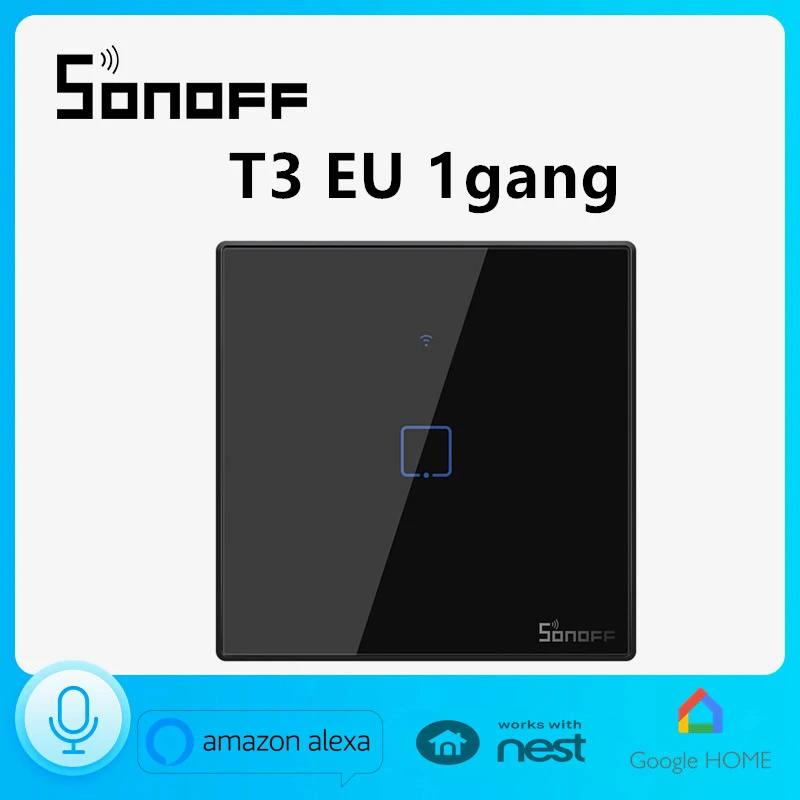 Сенсорный настенный выключатель SONOFF T3EU1C с Wi Fi и границей 433 RF/Voice/APP дистанционное