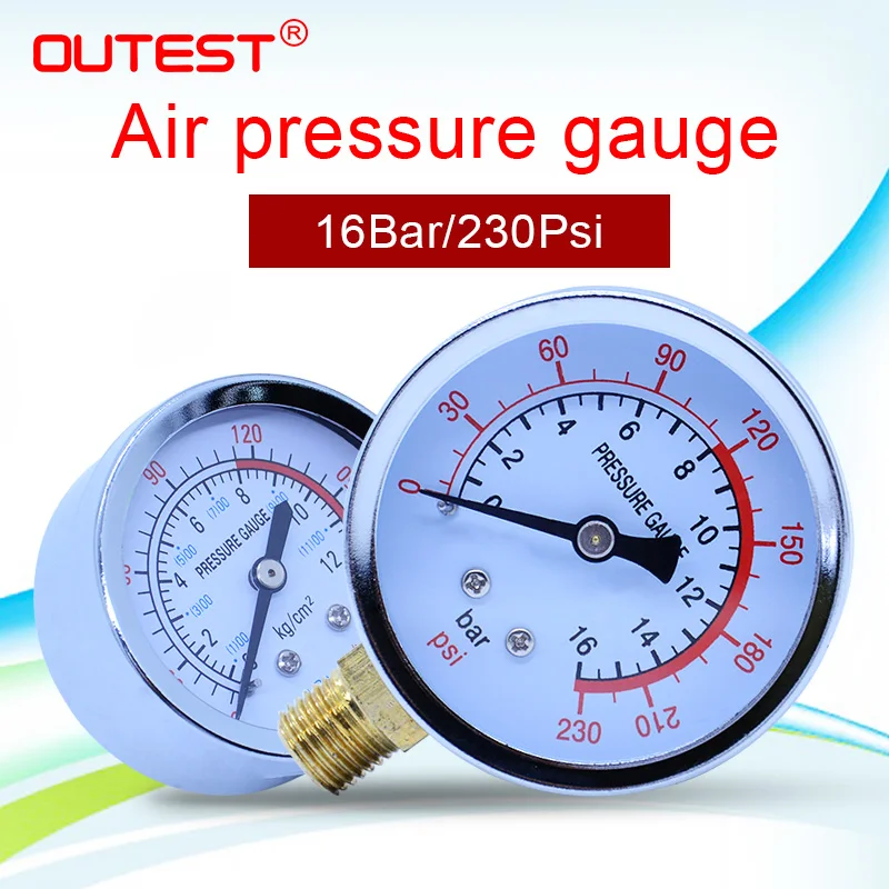 10mm Thread Gas Air Pump Pressure Gauge Compressor Manometer 0-12BAR 0-180PS/s 10mm Thread Gas Air Pump Pressure Gauge Compressor Manometer 0-12BAR 0-180PS/s