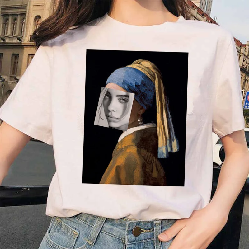 Billie Eilish футболка ulzzang Женская Хип-хоп женская одежда футболка забавная harajuku Летняя Повседневная футболка ulzzang уличная одежда