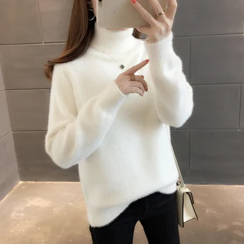 

render unlined upper garment to loose the new 2019 winter han edition imitated mink velvet students outside wear coat