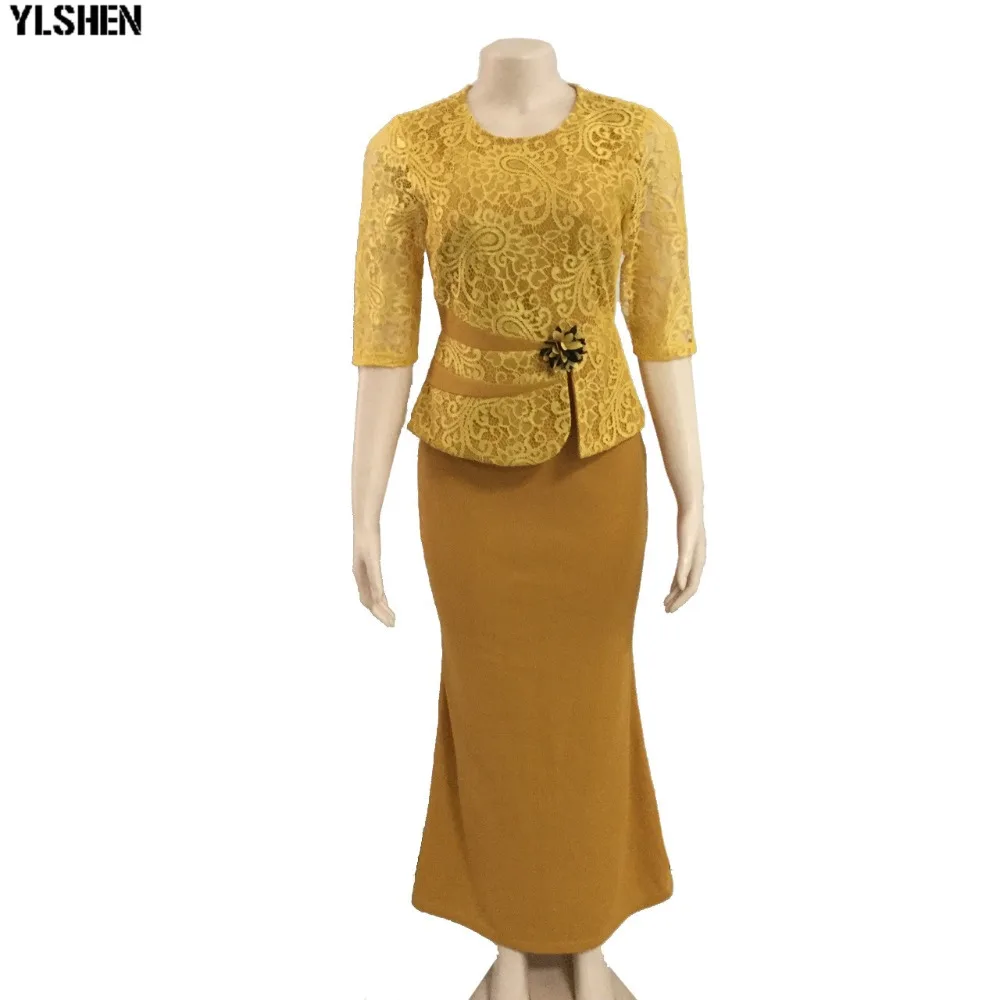 Christmas African Dresses For Women Rose Lace Africa Dress African Clothes Long Maxi Dress High Quality Robe Africaine Clothing 07