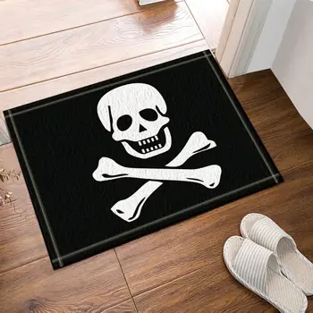 

Pirate Flag Skull Bath Rugs Non-Slip Floor Outdoor Indoor Front Door Mat