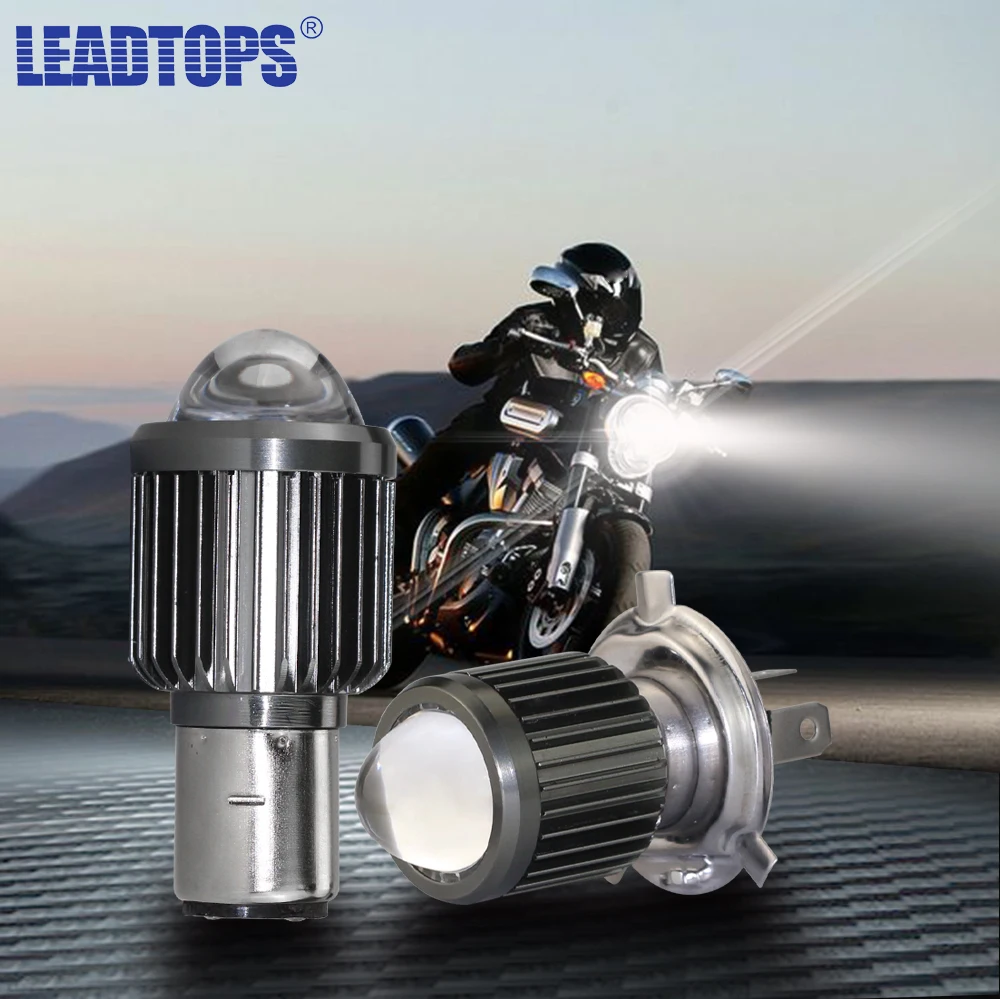 

LEADTOPS 6000K H4 H6 Super Bright Bulbs Fog Lights Motorcycle Headlight Lens Lamp Scooter Whit Yellow Moto Led CSP
