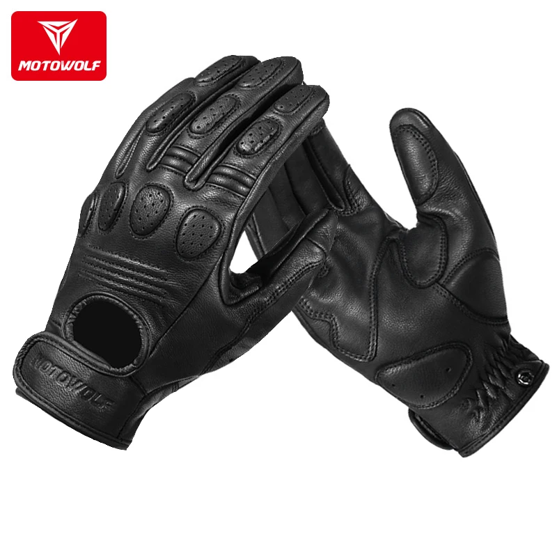 Men Women Motorcycle Gloves Riding Accessories Leather Retro Full Finger  Gloves Outdoor Guantes Moto Verano Guantes Moto Luva