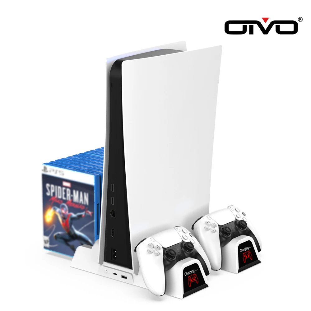 Oivo For Ps5 Controller Charger Console Vertical Cooling Stand Fast Charging Station For Sony Playstation 5 Disc Digital Stands Aliexpress