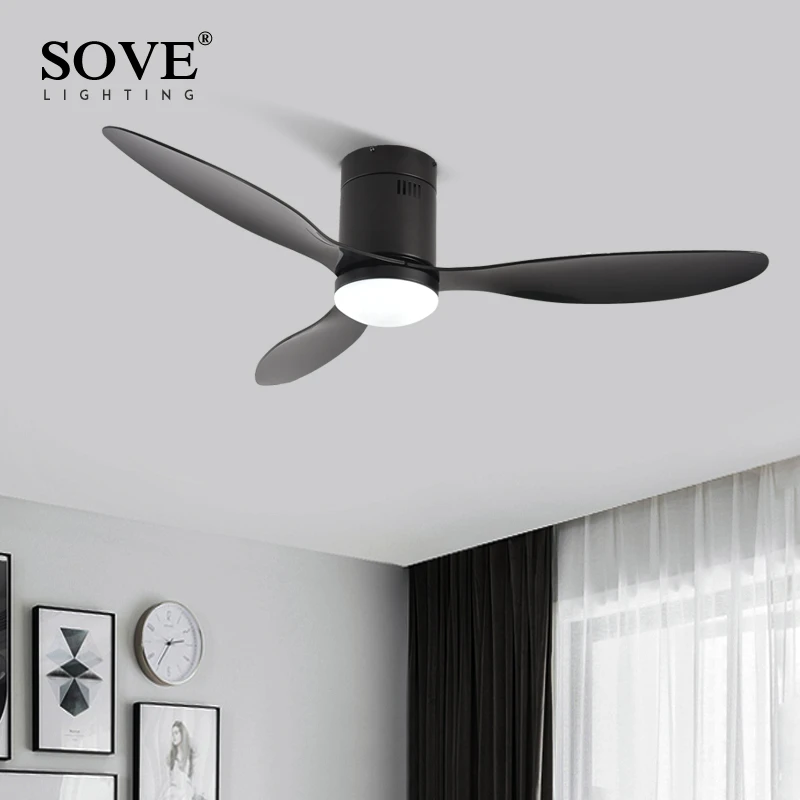 

SOVE DC motor led Industrial village ceiling fans with lights Without lights with remote control Ventilador De Techo 220V 110V