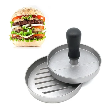 

1 Set Round Shape Hamburger Press Aluminum Alloy 11 cm Hamburger Meat Beef Grill Burger Press Patty Maker Mold