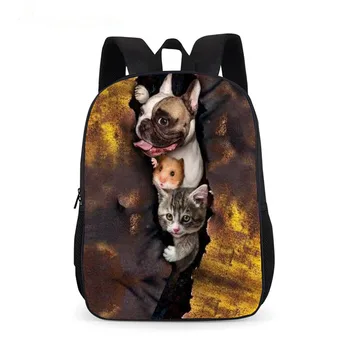 

3D printed puppy pattern school bag, this is a fun school bag, suitable for 16-inch pupils, children, boys, teenagers