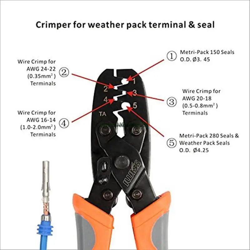 IWISS Wire Clamp Open Barrel Terminal Crimper Plier Tool for Molex IWISS Wire Clamp Open Barrel Terminal Crimper Plier Tool for Molex