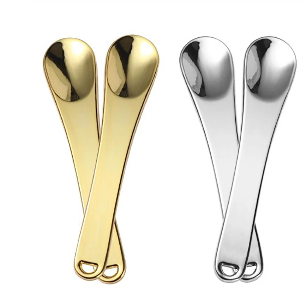 

4 Pack Metal Makeup Spatula, Mini Spoon, Beauty Scoop for Facial Cream Cosmetic, Face Mask Spatulas Spoon for Mixing &Sampling
