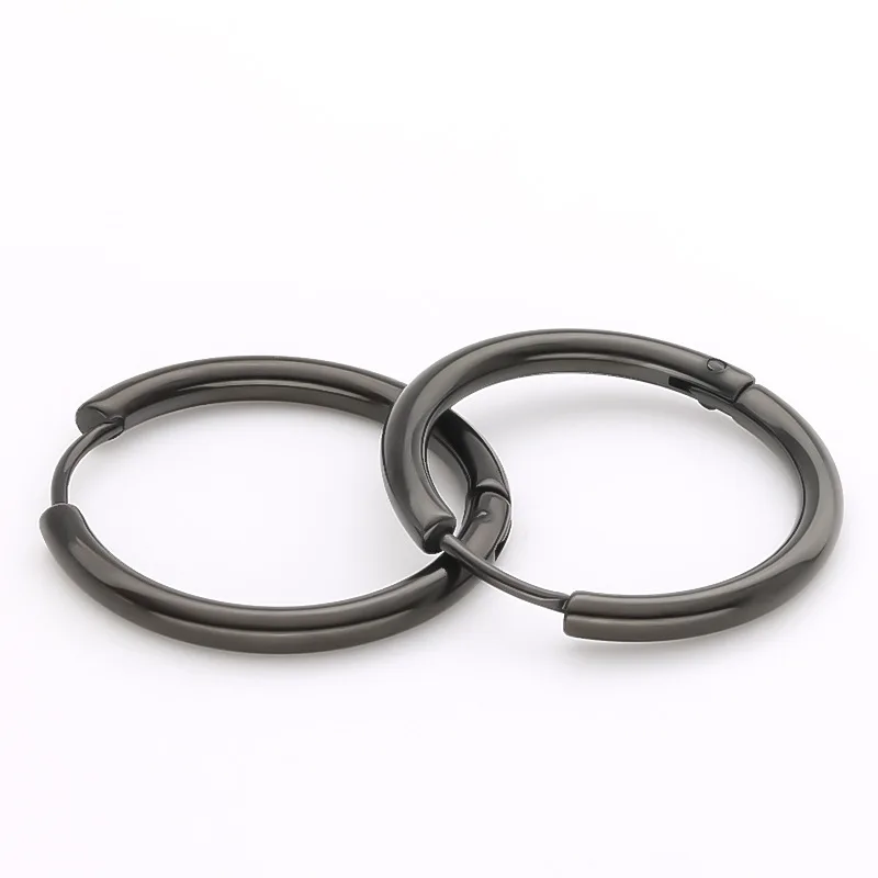 Flongo Orecchini A Cerchio Punk Rock Con Rivetti - Unisex In Acciaio Inox, Blu, Stile Hip Hop, Gioielli Alternativi