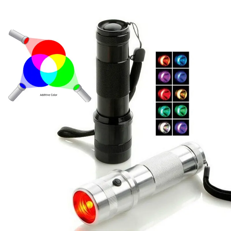 Светодиодный фонарик SecurityIng 10 в 1 RGB многоцветный фонарь цветной светильник