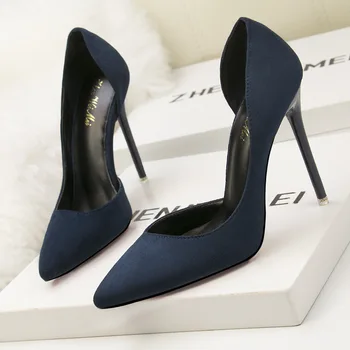 

New Spring/Autumn Fashion Luxury Wedding Party Shoes Thin Heels Pointed Toe Women Pumps Sexy High Heels Shoes 11cm B11-72