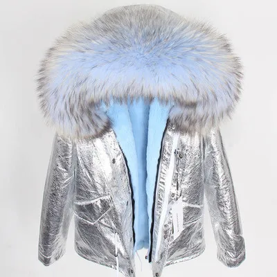 Короткое пальто, толстое теплое уличное пальто с воротником из натурального меха енота, парка с подкладкой из искусственного меха, пальто с настоящим мехом, новая модная зимняя куртка