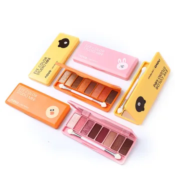 

8 Color 1Box Silky Slide Eyeshadow Palette Wet & Dry Powder Eyeshadow With Brush Makeup Shimmer Matte Nude Shadow Smooth Eye