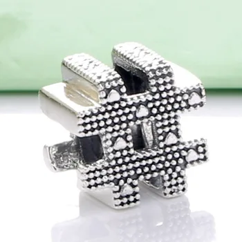 

Original Openwork Digital Flair Hashtag Symbol Beads Fit 925 Sterling Silver Bead Charm Bracelet Bangle Diy Jewelry