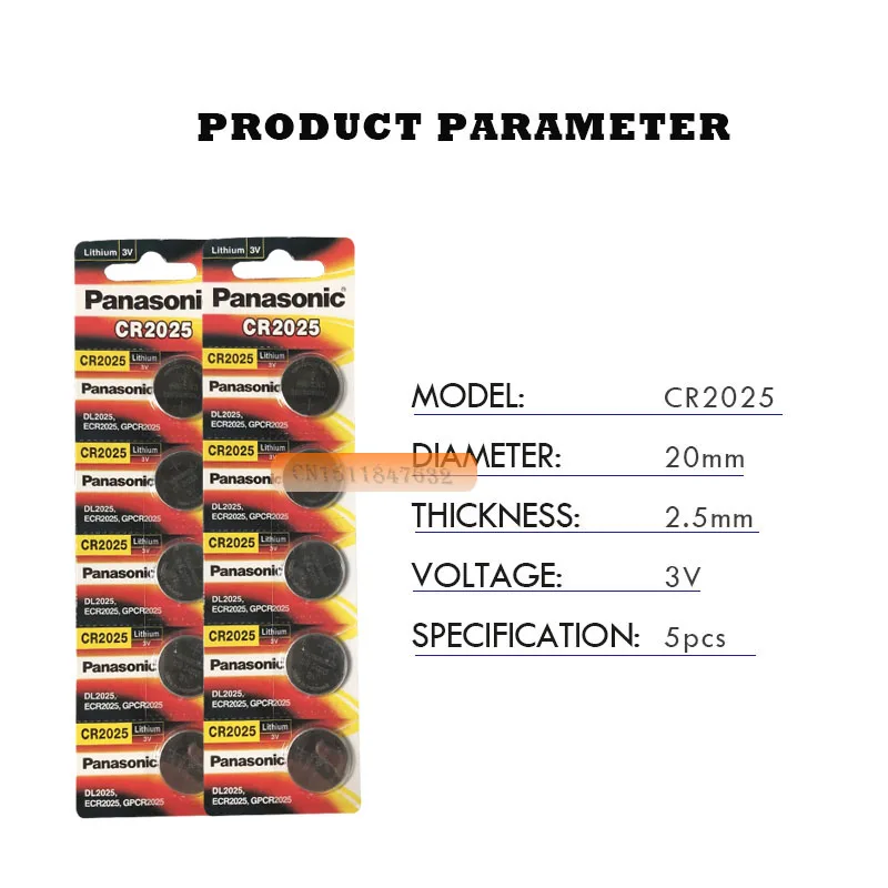 5 шт. аккумулятор для PANASONIC cr2025 3 в кнопочный Миниатюрный элемент питания для часов компьютера cr 2025