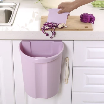 

Plastic household hanging trash can home creative utility trash kitchen utensils bathroom artifact kitchen trash bin LL1111331