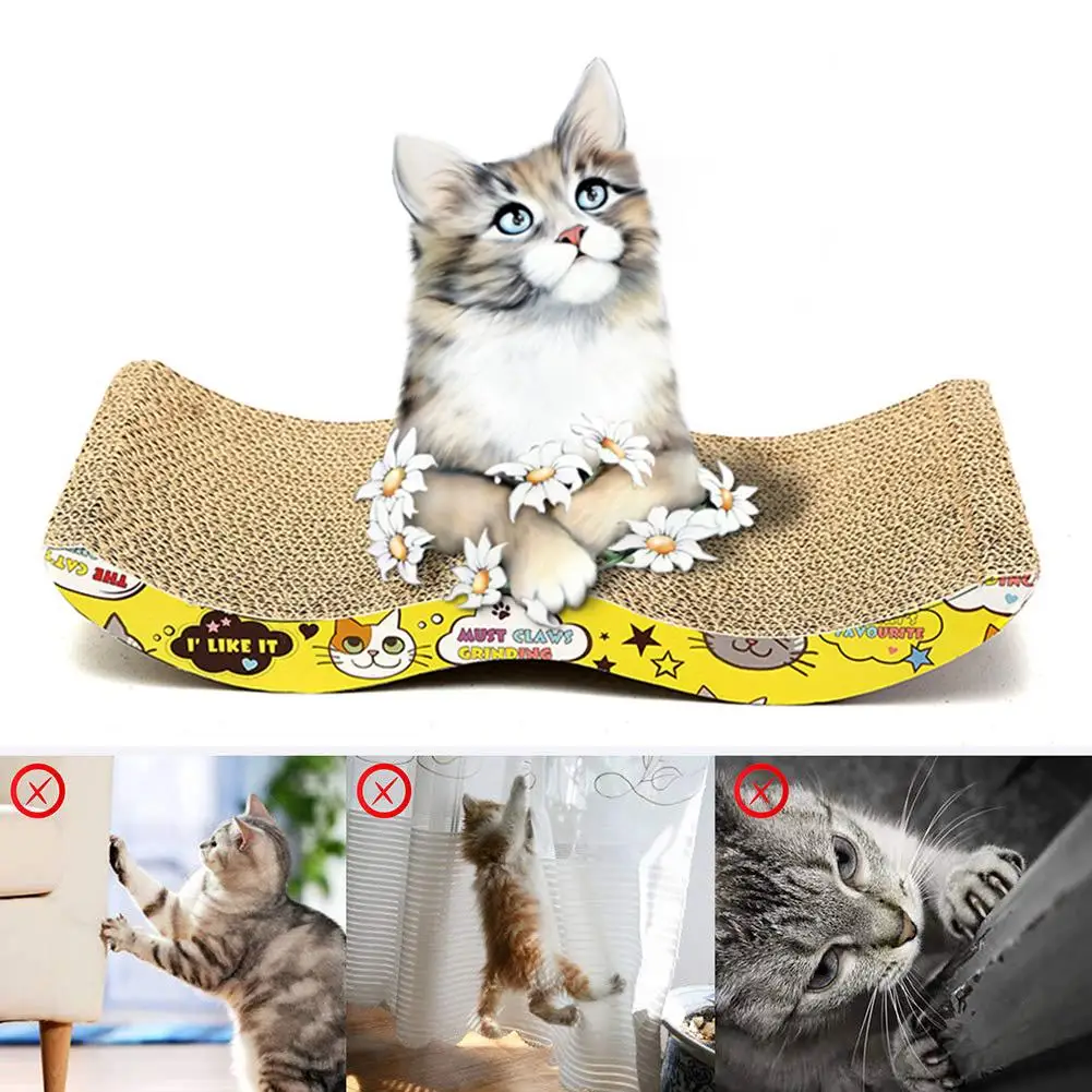 

Cat Toys Cat Scratch Board Pad Scratching Posts Kitten Corrugated Paper Pad M Shape Cats Grinding Nail Scraper Mat Mattress