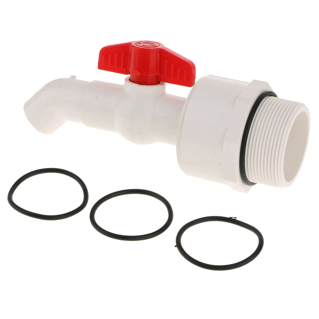 45 Angle Plastic Drum Faucet with Gasket for Barrel Containers 2 inch Connection 25mm Feeder Outlet