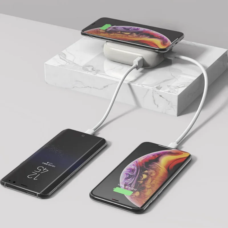 SOLOVE 10000 мА/ч Wireless Power Bank QI быстро зарядное устройство быстрое с двумя портами USB
