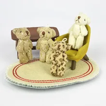 1:12 Кукольный домик Миниатюрный Мини Пушистый Плюшевый медведь игрушка подходит для леса животных Семья коллекционный подарок