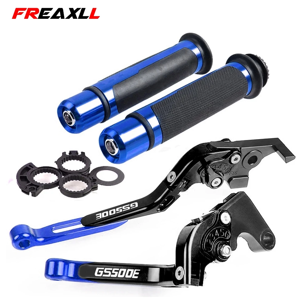 Motorcycle Adjustable Folding Brake Clutch Levers Handlebar Hand Grips Set For Suzuki GS500 GS500E