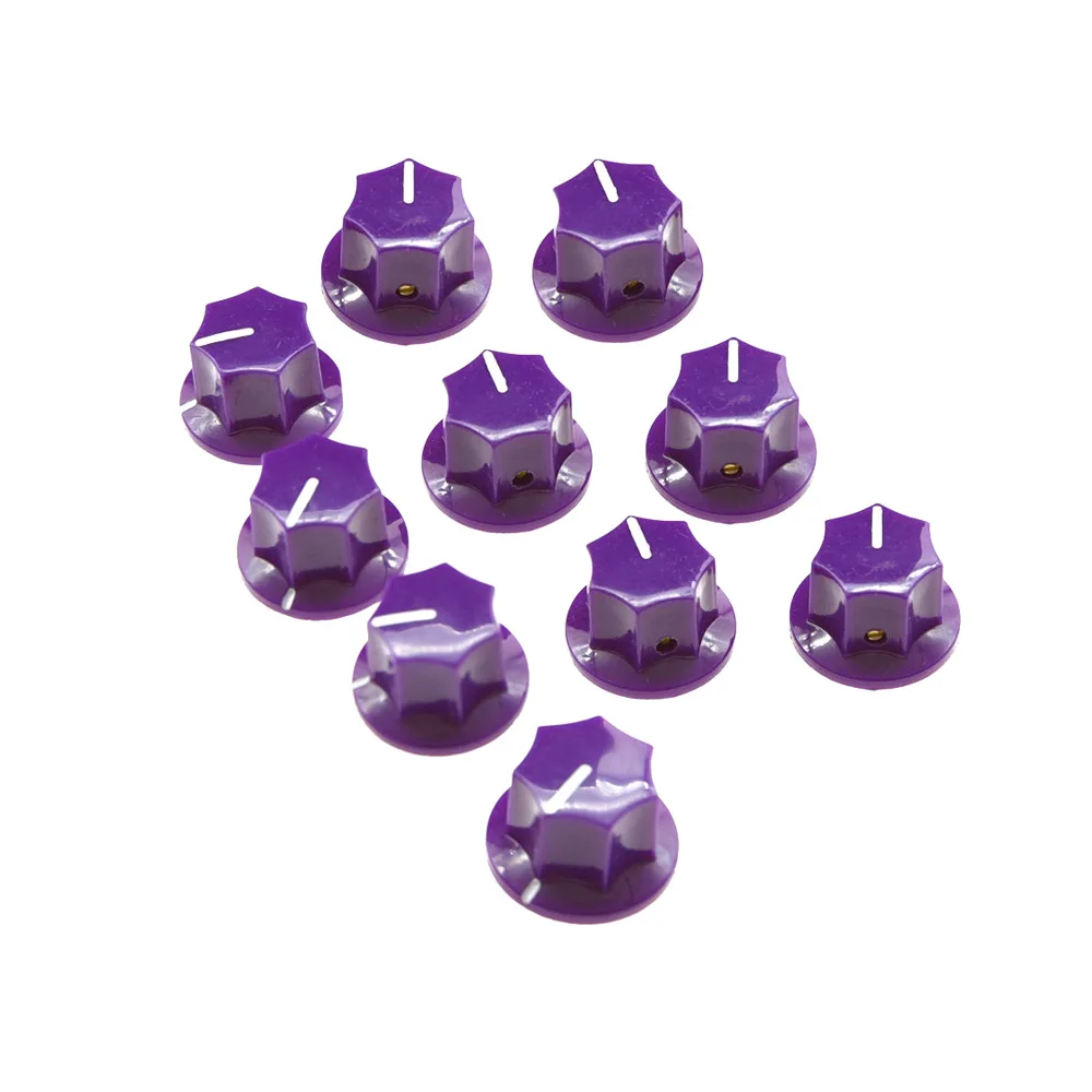 10 x Purple Small Size MXR Style Skirted AMP Knob Effects Pedal Knobs