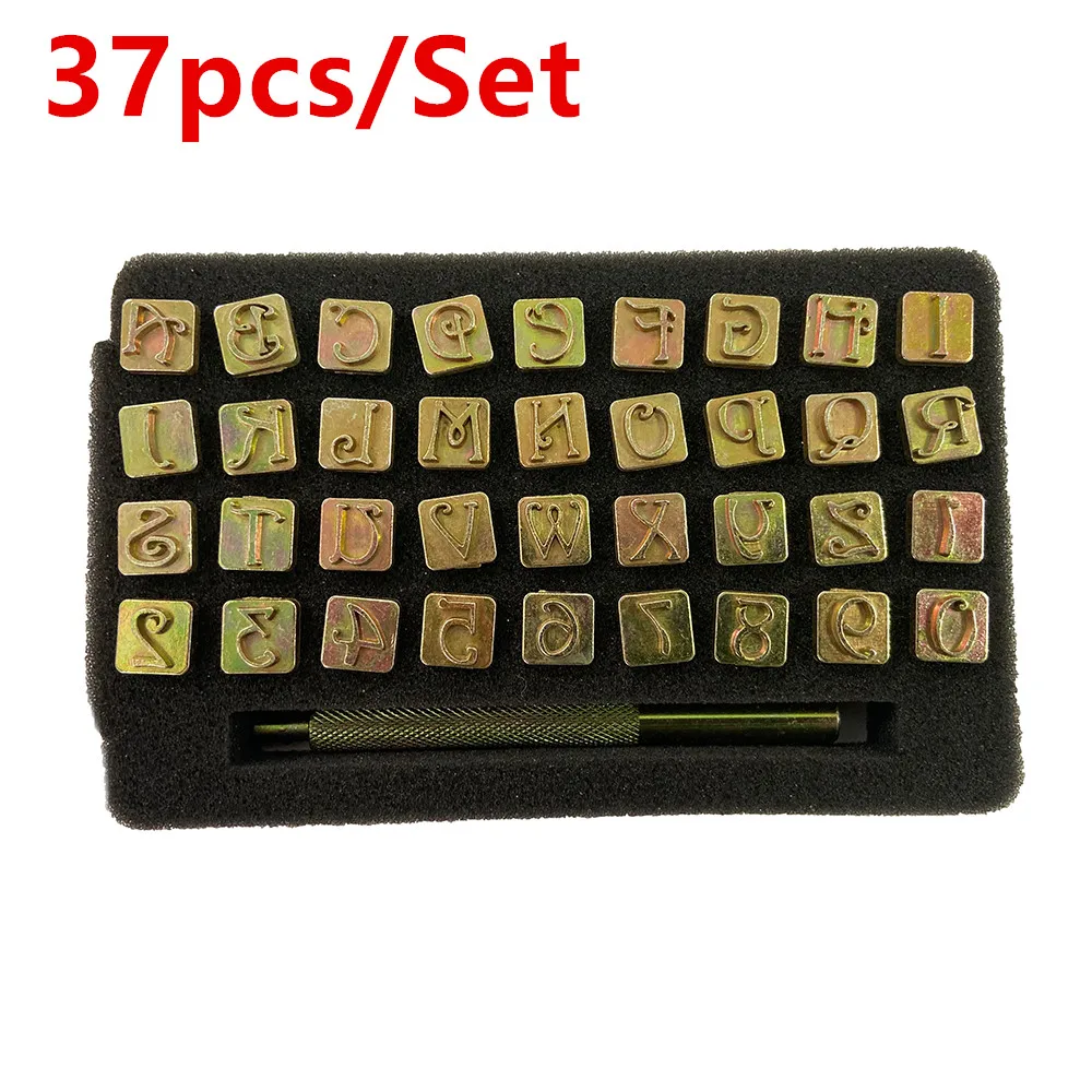 Diy Leathercraft Alphabet Stamps Wood Leather Punching Stamp Set