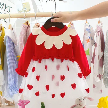 

Baby Girls Long Sleeve Princess Dress Autumn Newborn Infant Tutu Party Dresses Winter Christmas Dress Vestido Infantil