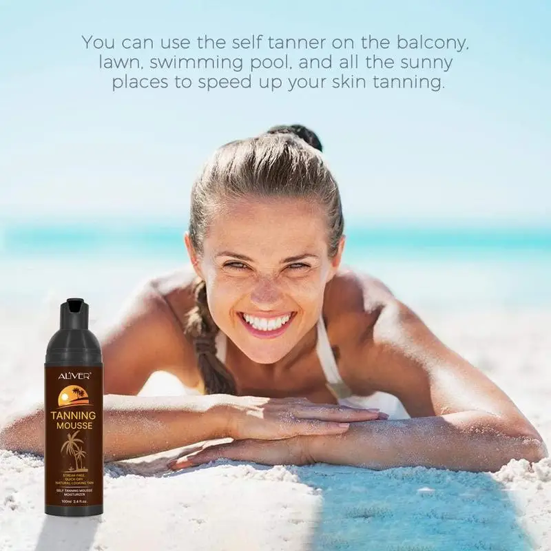 Tanning Mousse Bronze Tanning Face Skin Cream Wheat Color Melanin Nourishing Skin Solarium Makeup