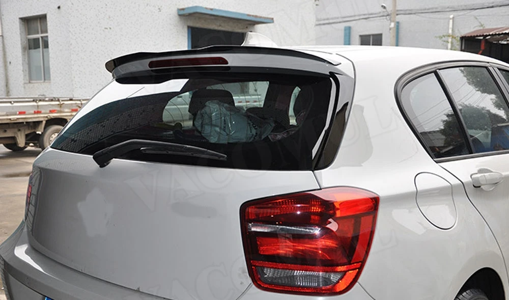 Для BMW 1 серии F20 F21 116i 120i 118i M135i спойлер 2012- Max стиль задний верхний спойлер сторона крылья отделка Наклейка ABS черный