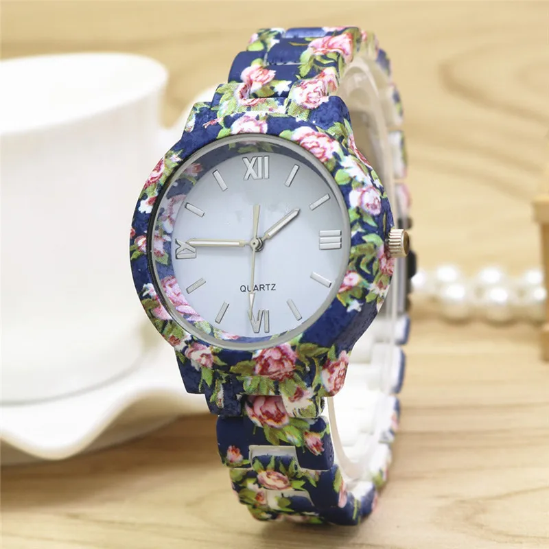 Модные наручные часы с принтом розы, женские часы, высокое качество, керамические милые часы-браслет для девушек, дизайнерские женские часы