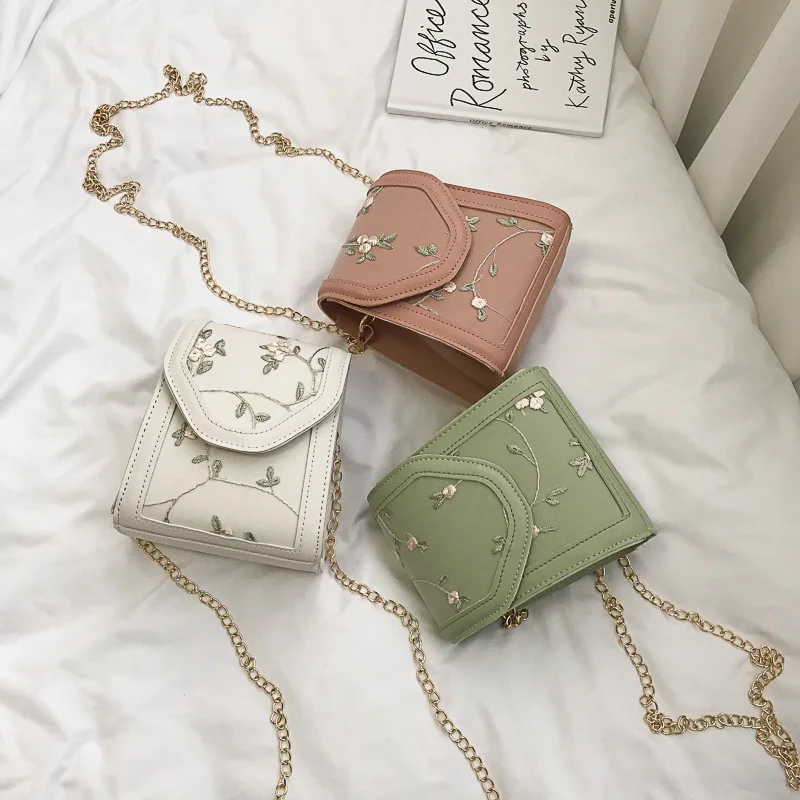 

Lace Embroidery Bucket Bag 2019 New Style Korean-style Chain Small Bag Spring Summer Crossbody Bag
