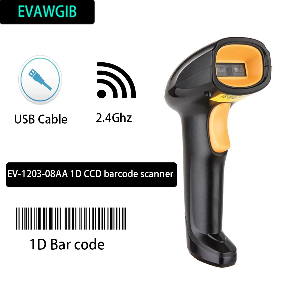 EVAWGIB EV-WJ08 Wireless 1D Barcode scanner EV-B208 Bluetooth 2D Barcode scanner QR Bar Code Reader PDF417 for IOS Android IPAD small car inspection equipment Code Readers & Scanning Tools