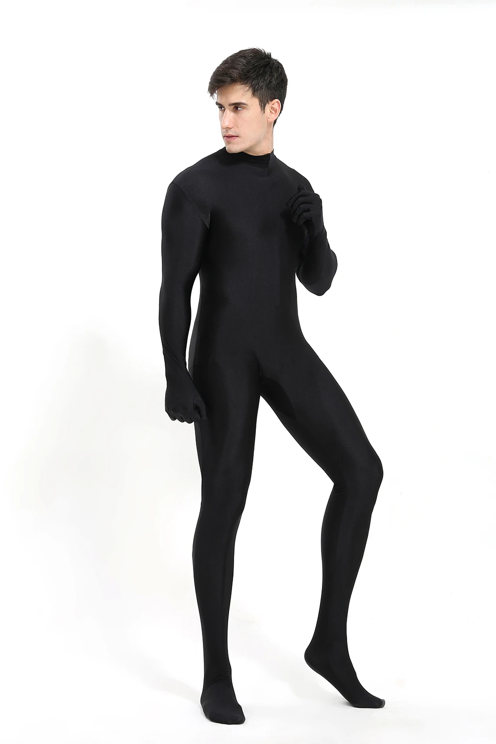 dance dress for men Speerise Adult Men Full Body Zentai Suit Lycra Spandex Unitards Bodysuit Footer Costume Black Skin Tight Jumpsuit Unisex Cosplay mens ballroom clothes