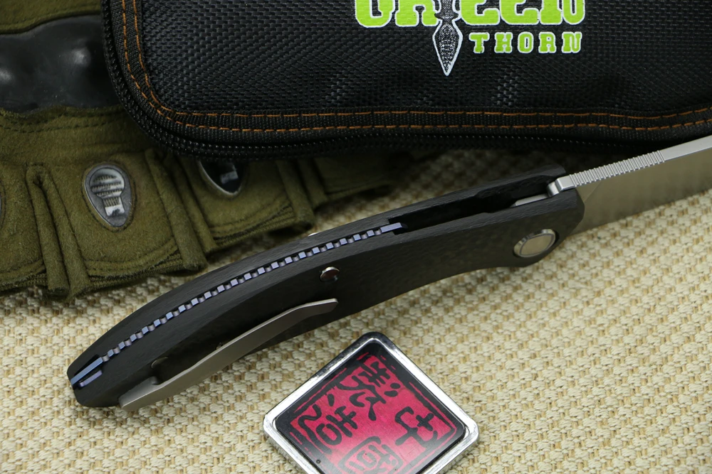 Зеленый шип, заказной Ограниченная серия, SIGMA складной нож M390, стальной углеродный волоконный нож с ручкой, походный охотничий нож