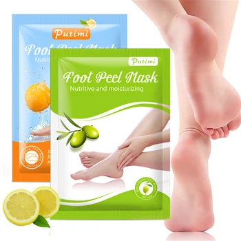 

Putimi 2pairs Lemon Foot Mask Remove Dead Skin Heels Foot Peeling Mask for Legs Exfoliating Feet Socks for Foot Pedicure