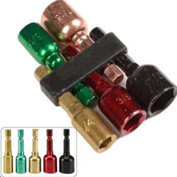 

5pcs Magnetic Nut Drivers Sockets Set 1/4 5/16 3/8 7/16 1/2 Shank 48mm