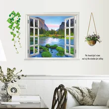 Съемные наклейки на стену для гостиной, спальни, дивана, прикроватный фон, украшение, настенные наклейки с пейзажами AY893