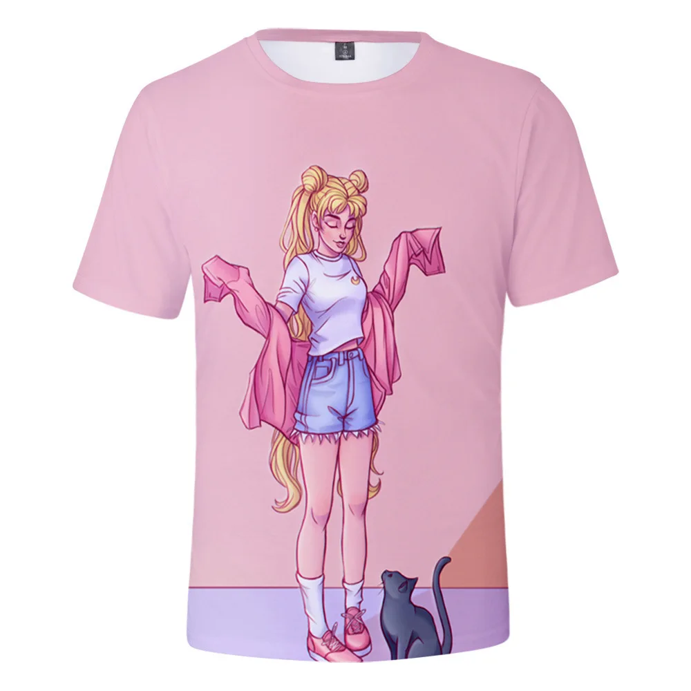 Футболка с рисунком из аниме Сейлор Мун футболка в стиле Харадзюку для мужчин и