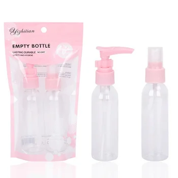 

2Pcs Transparent Empty Spray Bottles 60ml Plastic Refillable Container Empty Cosmetic Containers