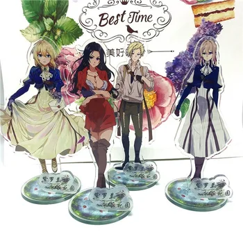 

Anime Violet Evergarden keychain Benedict Blue Cattleya Baudelaire breloki funny cartoon acrylic key chains llaveros para mujer