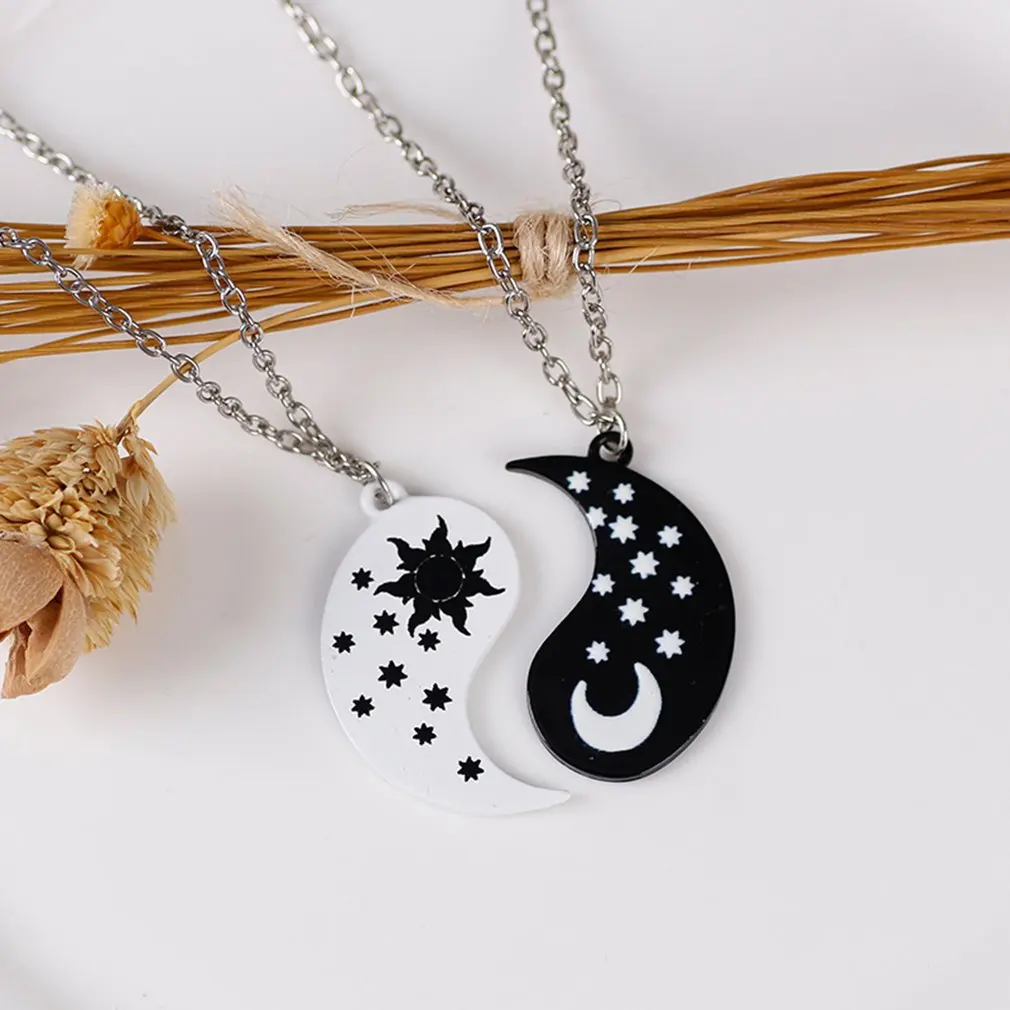 Sun Moon Necklace Best Friend Gift 