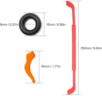 

Lvcky 8-Piece Non-Slip Silicone Goggle Straps,8 Silicone non-slip cover for round glasses, Soft Goggle Retainer Holder Glasses