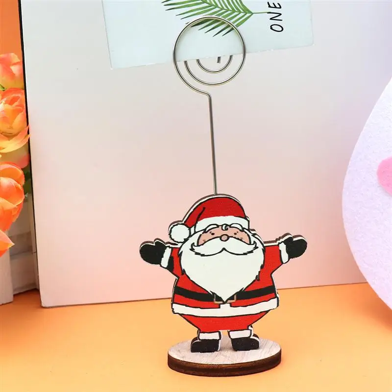 Рождественский держатель для карт с рисунком Санта Клауса, креативная папка для сообщений, зажим для фото, зажим для заметок для фестиваля