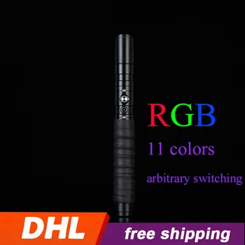 

YanQing RGB Star Lightsaber Jedi Sith Luke Light Saber Force FX Heavy Dueling Stick Blade Metal Handle Sword Change 11 Colour
