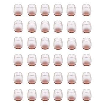 

Transparent Silicone Round Furniture Table Chair Leg Caps Floor Protectors Caps,with Felt Pads,Fit 1-1-1/7 In,36 Pack