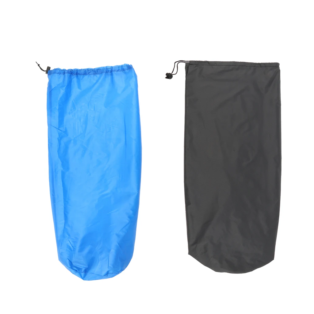 Lightweight Durable Drawstring Stuff Sack Sleeping Pad Mat Blanket Storage Bag for Outdoor Camping Blue/Grey